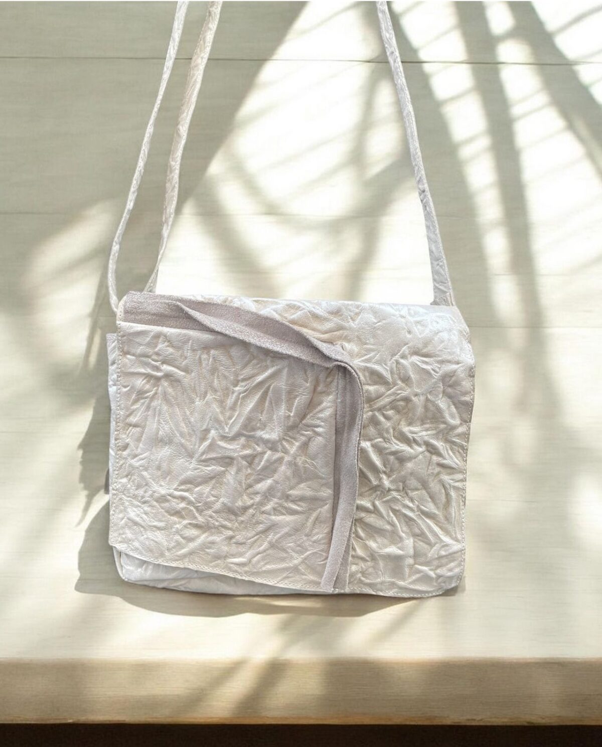 Pochette cuir blanc